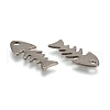 Tarnish Resistant Fishbone 201 Stainless Steel Pendants STAS-R071-19-2