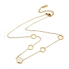 Ion Plating(IP) 304 Stainless Steel & Plastic Flower Pendant Necklaces for Women NJEW-P320-02G-02-4