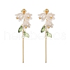Plastic with Brass Dangle Stud Earrings for Women EJEW-TA00575-1
