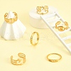 6Pcs 6 Style Star & Moon & Coffee Bean 304 Stainless Steel Finger Ring Sets for Women RJEW-TZ0001-01-5