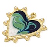 Smudge Pattern Alloy Pendants With ABS Imitation Pearls PALLOY-S034-03KCG-A-2
