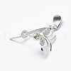Anti-Tarnish Rhodium Plated 925 Sterling Silver Micro Pave Cubic Zirconia Pendant Bails STER-P034-56P-2