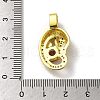 Rack Plating Brass Micro Pave Cubic Zirconia Pendants KK-A210-01B-G-3