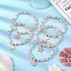 Natural Rose Quartz Beaded Bracelets BJEW-JB09468-2