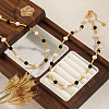 Natural Freshwater Pearl & Round Natural Black Obsidian Beaded Necklaces for Women UY6642-3