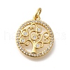 Rack Plating Brass Micro Pave Cubic Zirconia Pendants KK-M296-09G-1