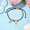 Alloy & Brass Beads Braided Bracelets BJEW-MZ00075-04-2