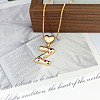 Brass Pave Colorful Cubic Zirconia Heart Initial Pendant Necklaces for Women WGF6021-03-1