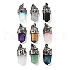 Natural & Synthetic Mixed Gemstone Faceted Sword Pendants G-Q163-01AS-1