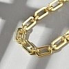 Brass Rectangle Link Chain Bracelets for Women Men BJEW-K273-08G-3