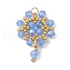 Handmade Glass Seed Beaded Flower Pendants PALLOY-MZ00492-04-1