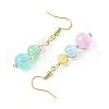 Dyed Natural Selenite Beaded Dangle Earrings for Women EJEW-JE06049-5