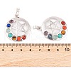 Chakra Natural Tiger Eye & Natural Lapis Lazuli & Natural Carnelian & Synthetic Turquoise & Glass Pendants G-NH0025-12P-3