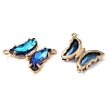 Brass Pave Faceted Glass Connector Charms FIND-Z020-04D-2