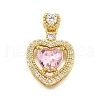 Brass Micro Pave Cubic Zirconia Pendants KK-K401-07A-02-1