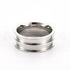 Tarnish Resistant 201 Stainless Steel Ring Core Blank for Inlay Jewelry Making RJEW-ZX002-05-7-1