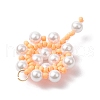 Handmade Glass Seed Beaded Flower Pendants PALLOY-MZ00498-05-4