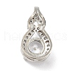 Rack Plating Brass Micro Pave Clear Cubic Zirconia Pendants ZIRC-F128-02P-3