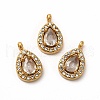 PVD Vacuum Plating 304 Stainless Steel Cubic Zirconia Pendants STAS-A076-01G-04-1