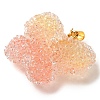 Transparent Resin Dotted Rhinetone Pendants RESI-N040-02G-01-RS-2