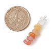 Gradient Color Natural Quartz Crystal & Natural Red Aventurine & Natural Sunstone & Natural Topaz Jade Chip Beaded Pendants PALLOY-JF02790-09-2