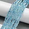Baking Painted Transparent Glass Beads Strands DGLA-F002-04E-2