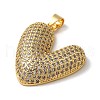 Rack Plating Brass Micro Pave Clear Cubic Zirconia Pendants KK-K345-11G-2