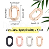 SUPERFINDINGS 16Pcs 4 Colors Alloy Spring Gate Rings FIND-PH0009-48-2