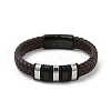 Ion Plating(IP) Braided Leather Cord Bracelets for Men BJEW-Z081-11EB-02-4