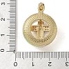 Brass Micro Pave Cubic Zirconia with Glass Pendents KK-Q815-01G-04-3