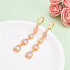 Teardrop Brass Micro Pave Cubic Zirconia Dangle Leverback Earrings EJEW-N058-14G-1