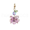 Flower Synthetic Moonstone & Glass Pendant Decorations HJEW-TA00337-3