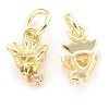Brass Cubic Zirconia Pendants ZIRC-O041-02G-2