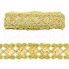 10 Yards Polyester Flower Lace Ribbon with Paillettes SRIB-WH0026-17C-1