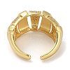Rack Plating Brass Micro Pave Cubic Zirconia Cuff Finger Rings for Women RJEW-C114-12B-G-3