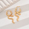 Brass Retro Snake Hoop Earrings OV7667-4