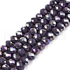 Electroplate Glass Beads Strands EGLA-A044-P6mm-B11-1