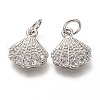 Brass Micro Pave Clear Cubic Zirconia Charms ZIRC-C020-49P-1