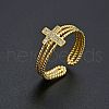 Cross Brass Micro Pave Clear Cubic Zirconia Cuff Rings FS-WGDE646-02-1