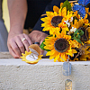 Sunflower Velvet Jewelry Boxes CON-WH0092-62-6