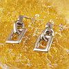 Stylish Stainless Steel Irregular Rectangle Dangle Stud Earrings BP9189-1