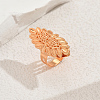 Geometric Leaf Metal Adjustable Open Cuff Rings for Women KB1739-1