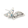 Rack Plating Brass Micro Pave Cubic Zirconia Stud Earring EJEW-C102-15P-02-2