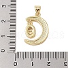 Brass Micro Pave Clear Cubic Zirconia Pendant KK-I712-49G-02-3