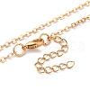 Brass Cable Chain Honeycomb Column Link Necklaces for Women NJEW-U006-01KCG-3
