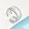 304 Stainless Steel Open Cuff Ring for Women X-RJEW-U014-05P-3
