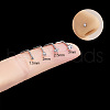 316 Surgical Stainless Steel Crystal Rhinetone Flat Round L-Shaped Nose Rings WGCD50A-02-1