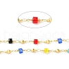 Handmade Cube Glass Beaded Chains CHC-M024-13G-2