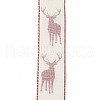 Christmas Theme Polyester Imitation Linen Wrapping Ribbon SRIB-P020-01A-5