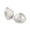 Non-Tarnish Heart 304 Stainless Steel Ear Studs EJEW-L290-029P-2